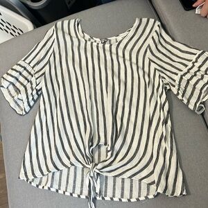 Black and white stripped blouse